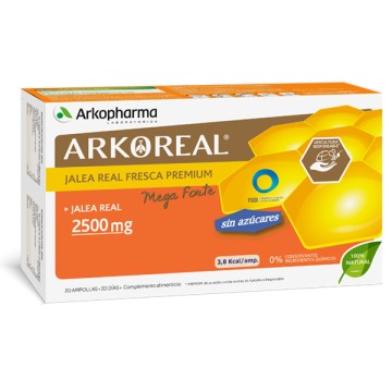 Arkoreal Jalea Real Fresca Mega Forte 2500 mg sin azúcar 20 Ampollas