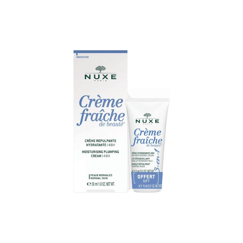 NUXE-Creme-Fraiche-De-Beaute-Crema-Repulpante-Hidratante-48h-30-ml-Crema-3en1-15-ml