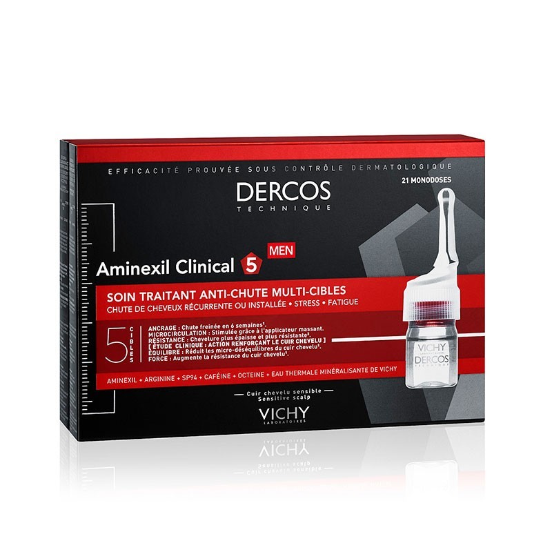 Vichy Dercos Technique Aminexil Clinical 5 Hombre (21 ampollas)